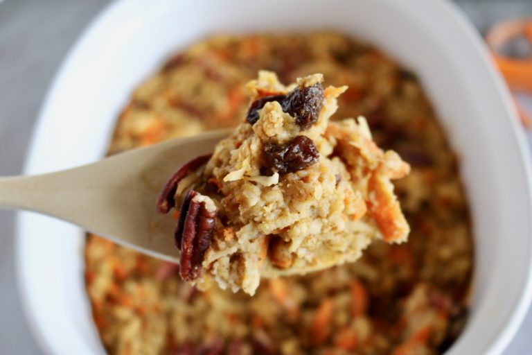 CARROT CAKE BAKED OATMEAL- gluten free, dairy free, AIP friendly